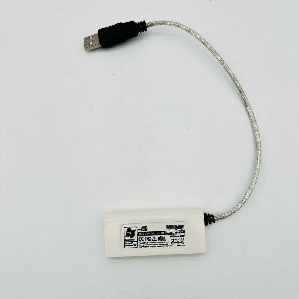 Rock Band ViPowER 4 Port Hub USB 2.0 Dongle VP-H209B Xbox 360 Wii PS2 PS3 OEM